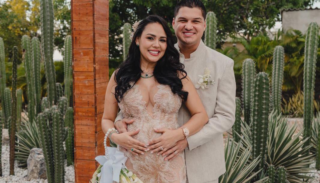 El cantante Elder Dayán y su esposa Milena Robayo. 