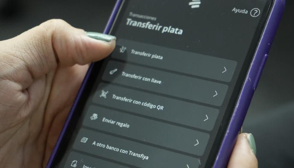 Aplicación digital de Bancolombia. 