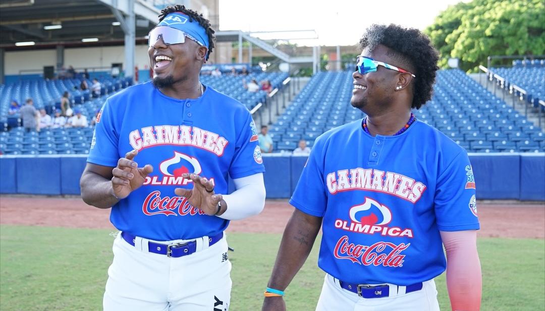 Jesús Marriaga y Dilson Herrera, peloteros de los Caimanes. 