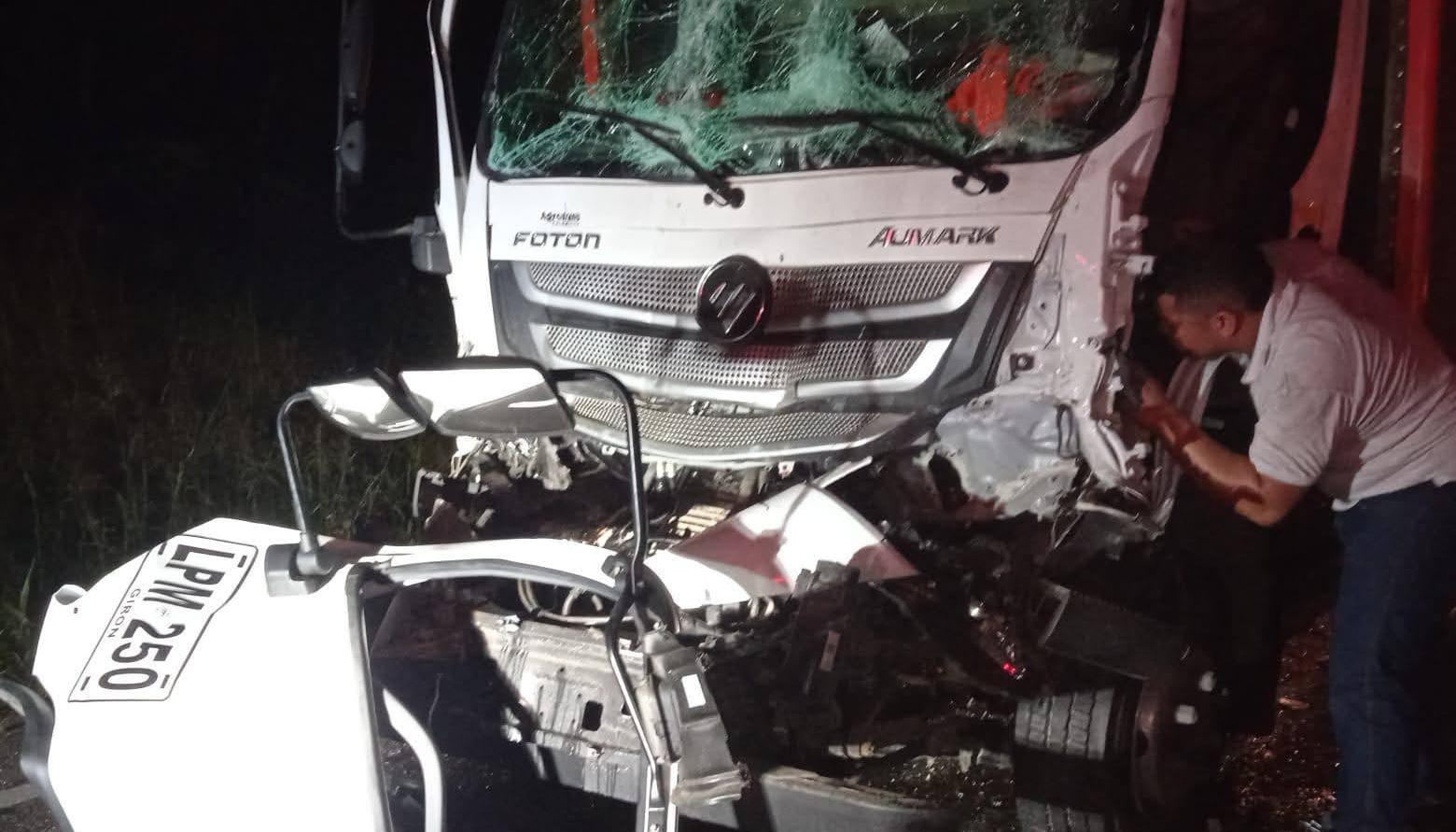 Furgón involucrado en el accidente. 