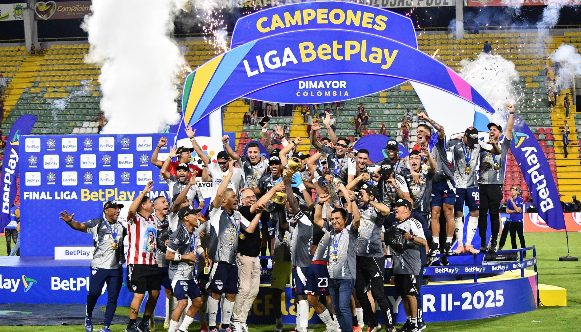 Celebración de los jugadores de Junior.