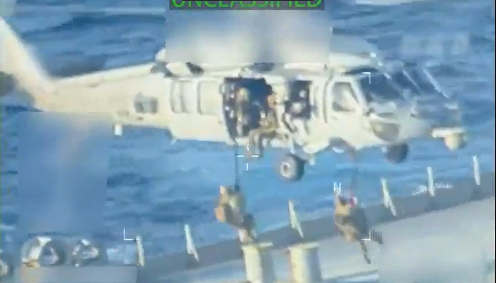 Operativo de los Estados Unidos incautando petrolero venezolano