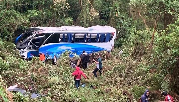 Bus después del accidente.