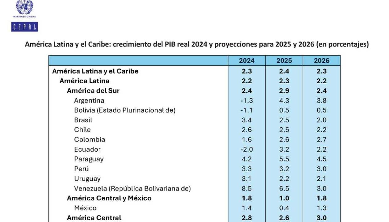 Cuadro entregado por la Cepal.