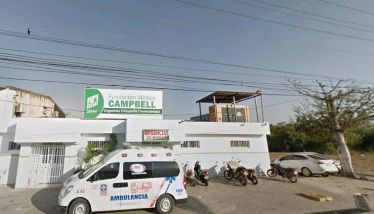 Clínica Campbell de Malambo, a donde fueron llevados los heridos. 