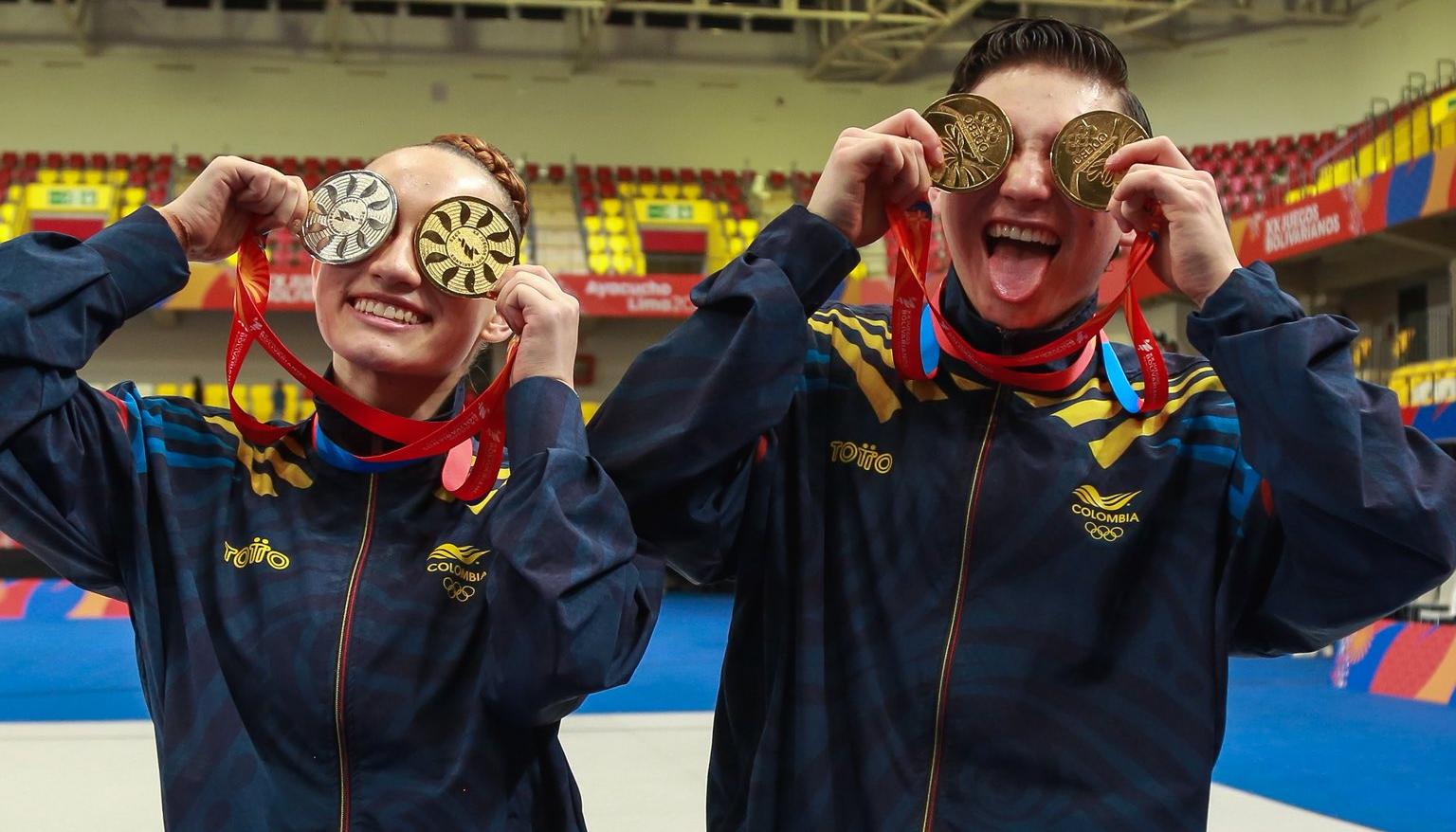 Los gimnastas Daniela Moreno y Sebastián Rodríguez.
