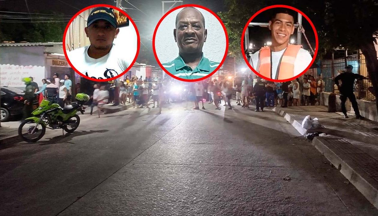 Tres de las víctimas de la homicidio en Villa Adela. 