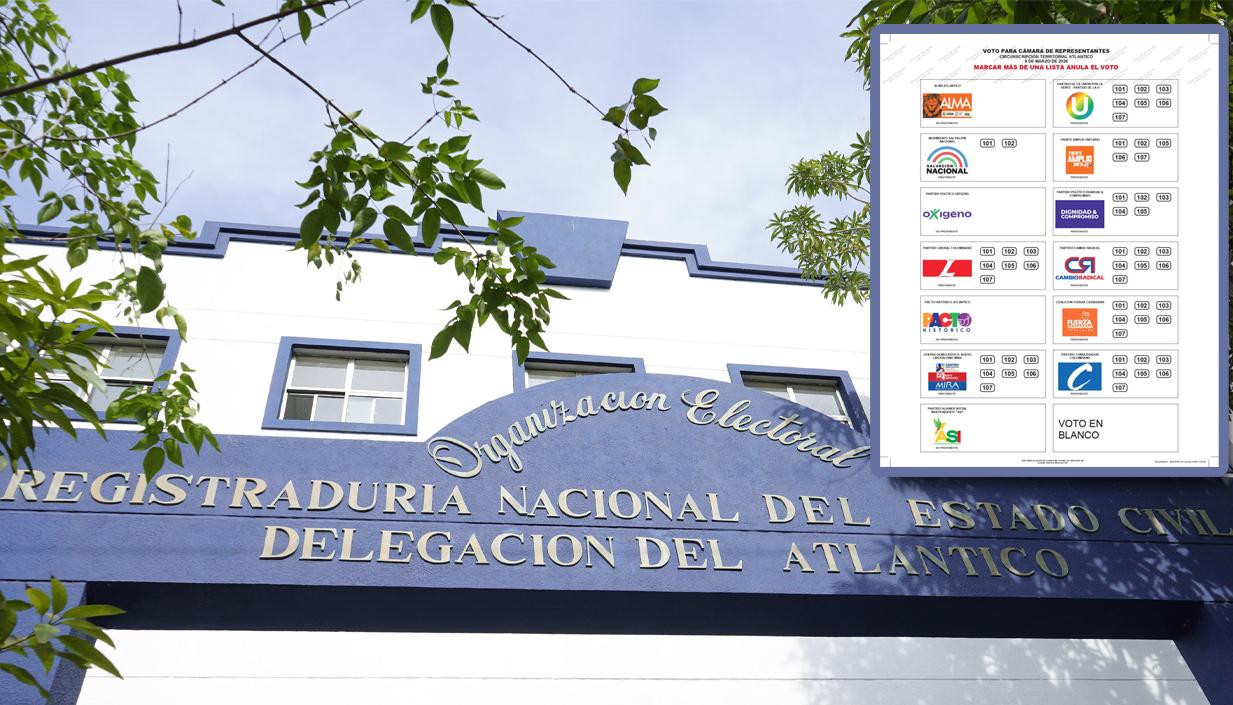 Delegación de la Registraduría y Tarjetón de Cámara de Representantes