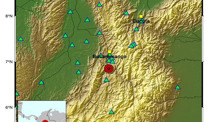 Evento sísmico de esta madrugada en Colombia