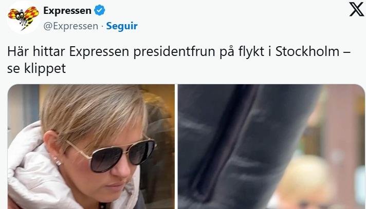 Captura de pantalla de la última publicación de Expressen sobre Verónica Alcocer.