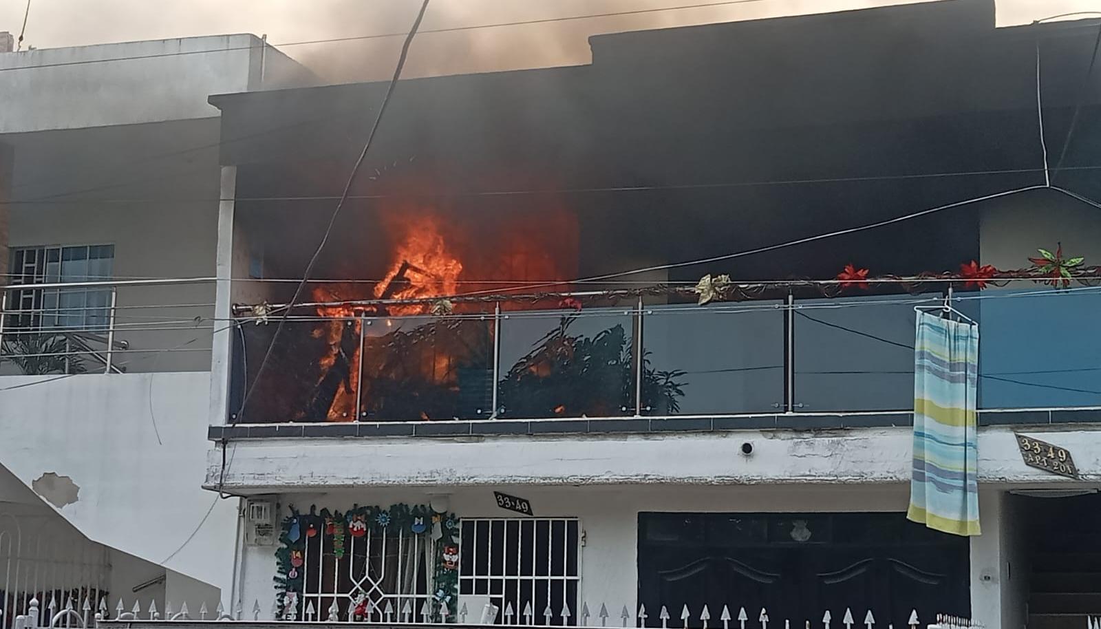 Incendio en el barrio Olaya.