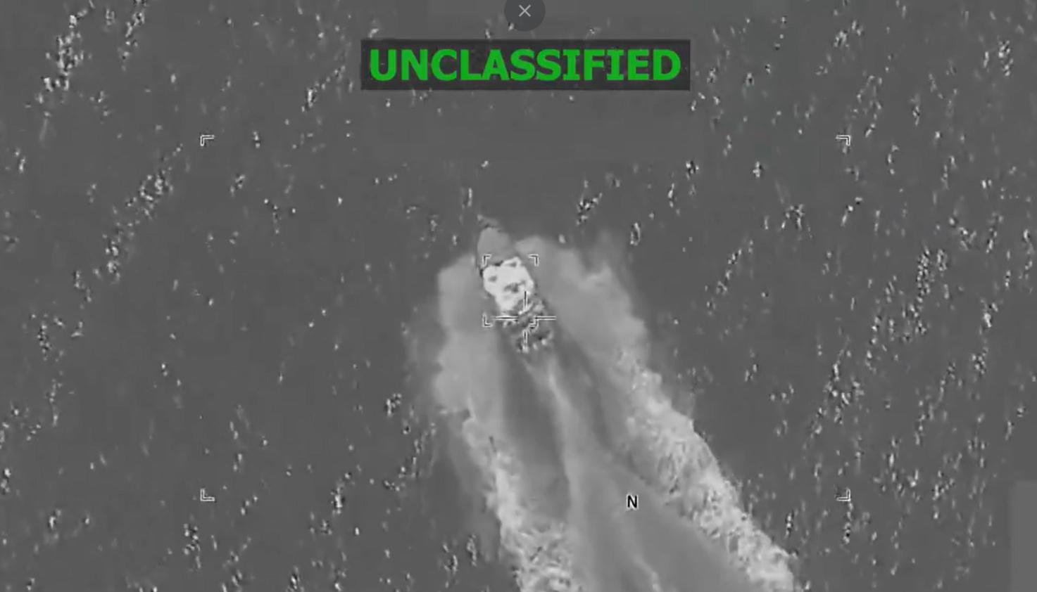 Una de las lanchas atacadas.