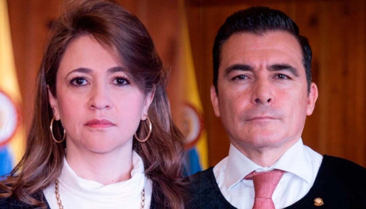 Los magistrados Cristina Lombana y César Augusto Reyes.