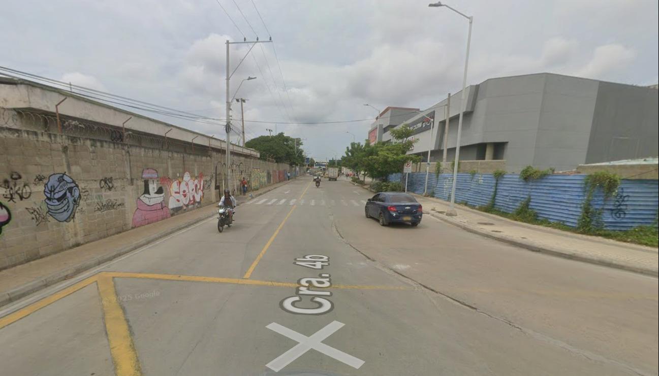 Sector donde ocurrió el accidente de tránsito en el barrio Santa Elena. 