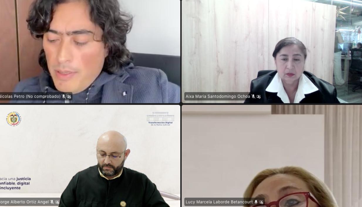 Nicolás Petro en la audiencia de solicitud de medida de aseguramiento de este martes. 