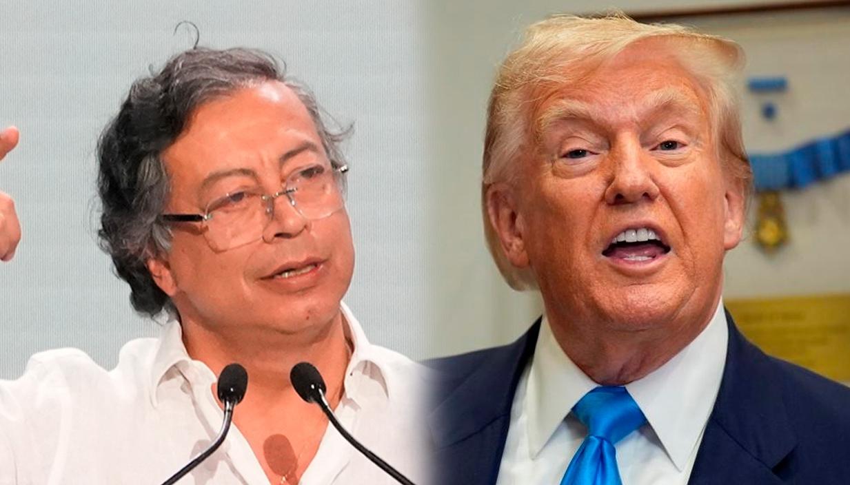 Los presidentes Gustavo Petro y Donald Trump.