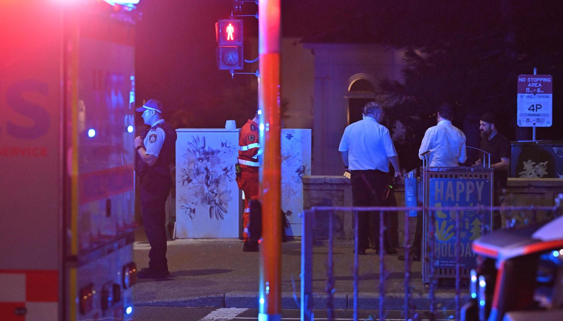 Policía durante el incidente.