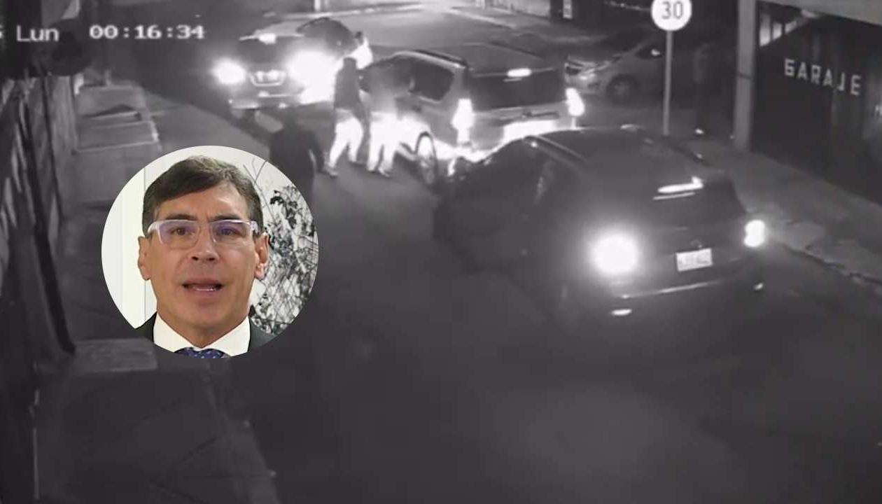 Momento del intento de atraco a Álvaro Hernán Prada. 