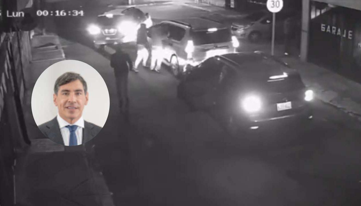 Momento del intento de atraco a Álvaro Hernán Prada. 