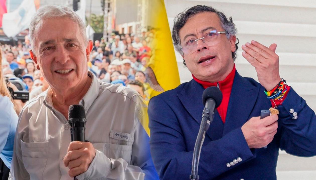 El expresidente Álvaro Uribe y Gustavo Petro.