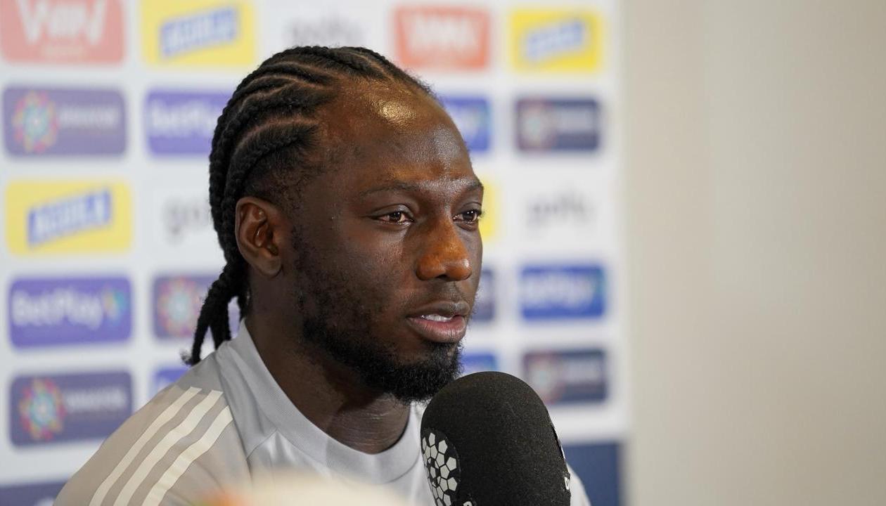 Yimmi Chará, capitán del Junior, en la rueda de prensa previa al partido contra Tolima. 