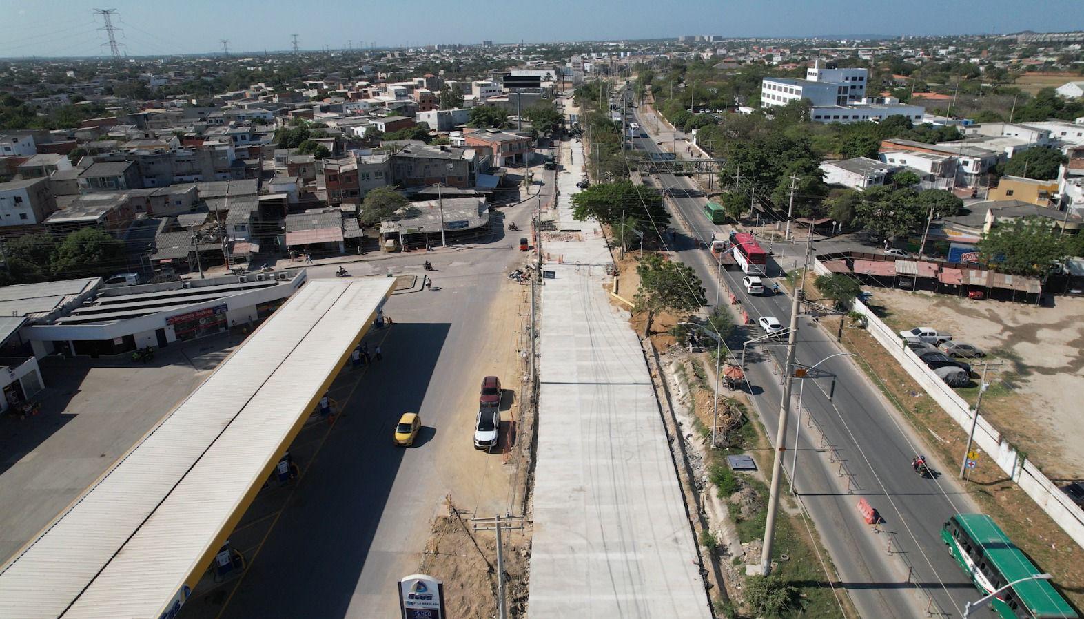 Vista panorámica de la vía Circunvalar en Soledad.