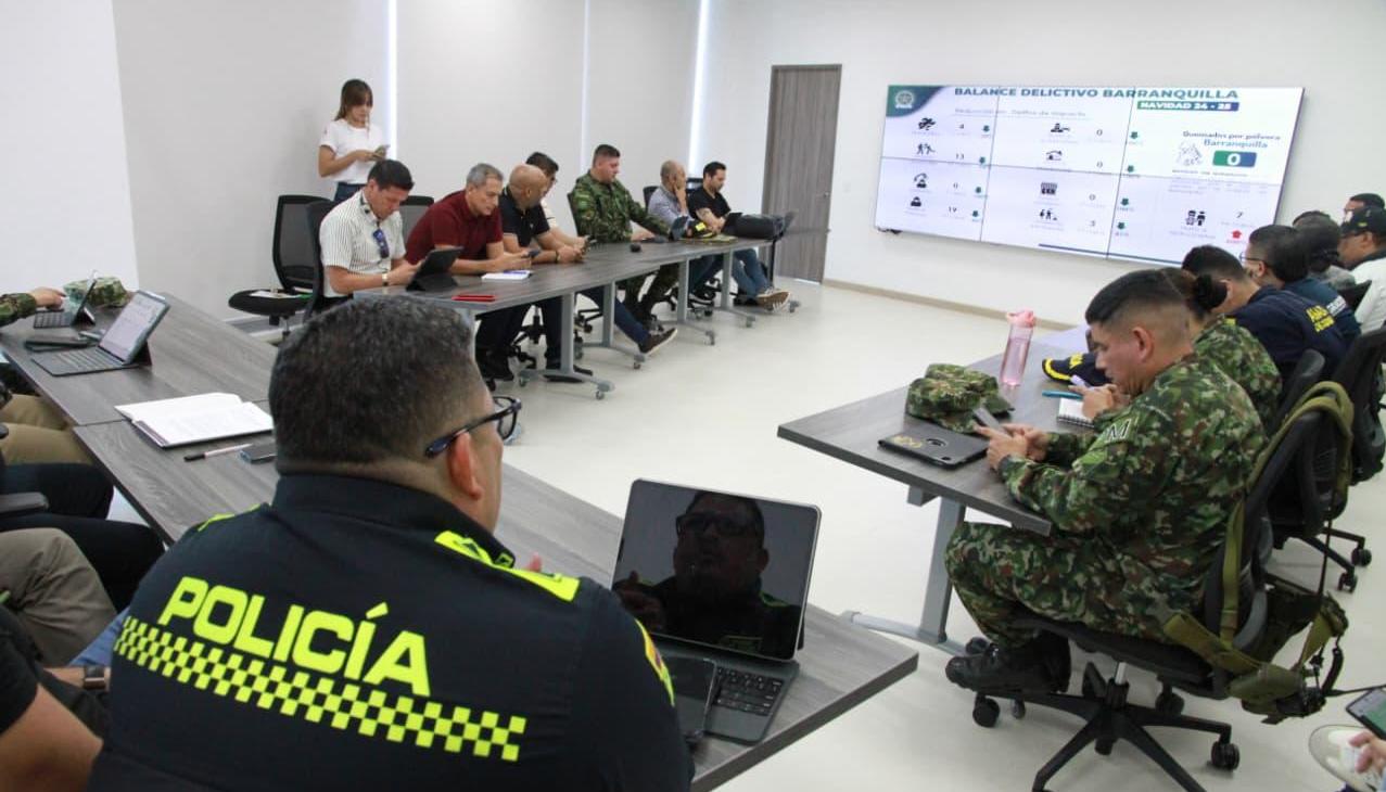 Consejo de seguridad de las autoridades en Barranquilla. 