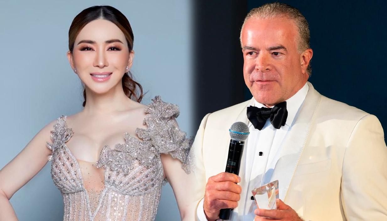 Anne Jakrajutatip y Raúl Rocha Cantú, propietarios de Miss Universo. 