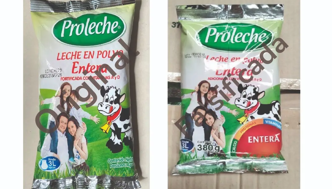 Leche en polvo falsificada