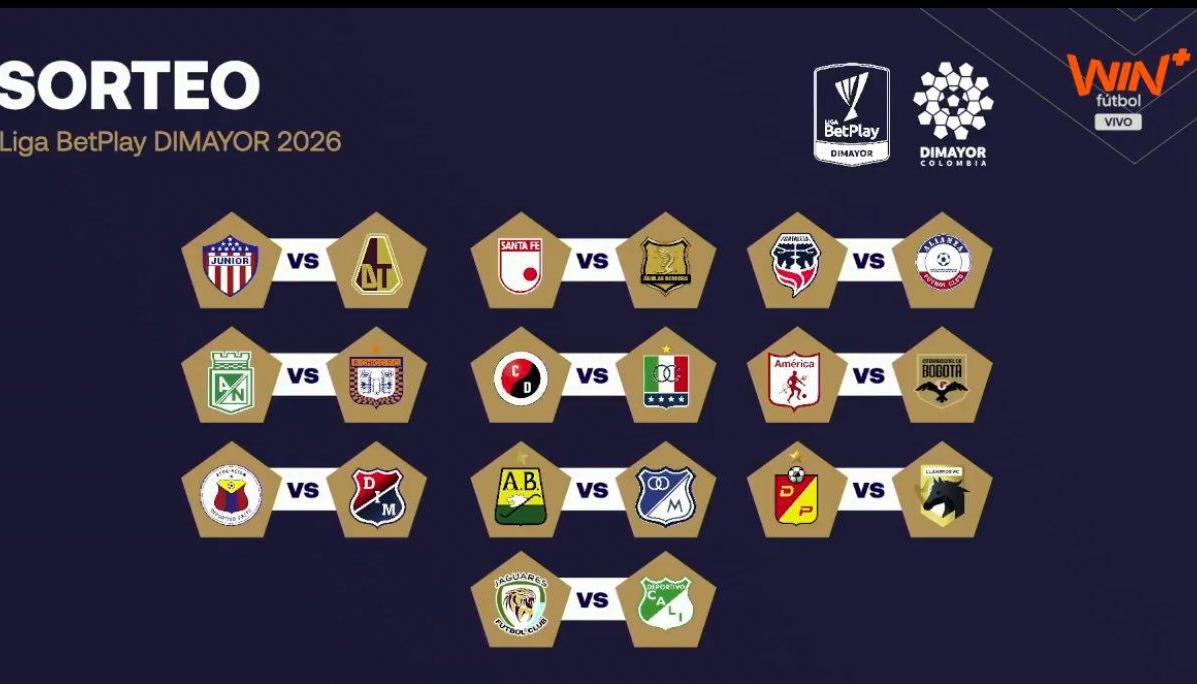 Así se jugará la primera fecha de la Liga Colombiana I 2026. 