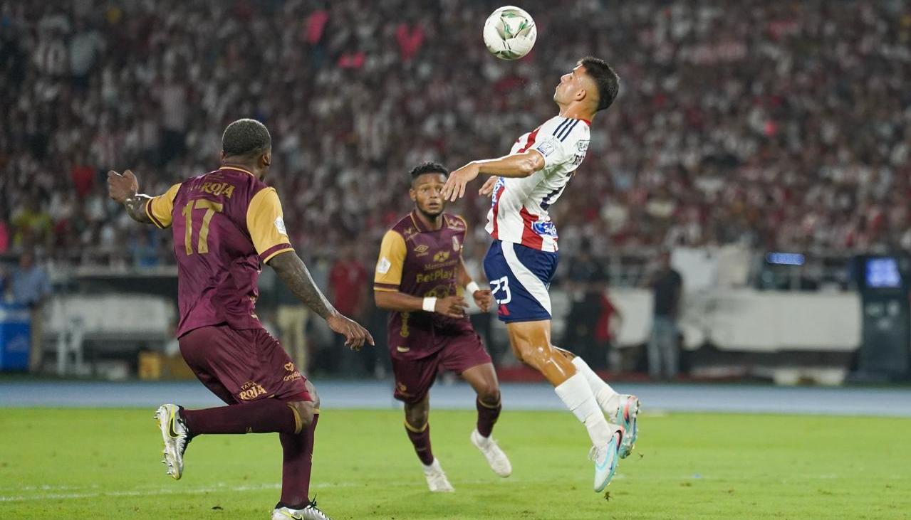Steven 'Titi' Rodríguez, del Junior, durante el partido contra Tolima. 