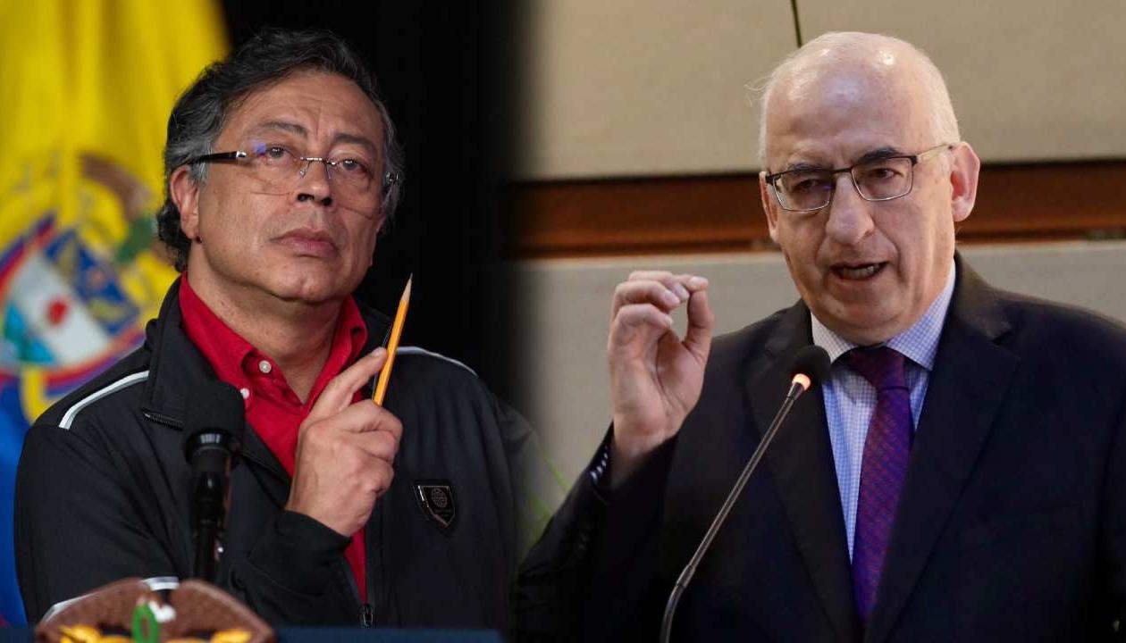 El Presidente Gustavo Petro y el gerente del Banco de la República, Leonardo Villar.
