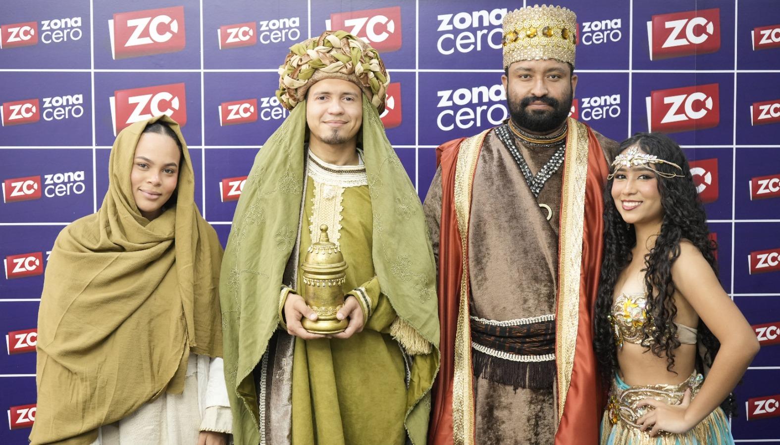 Virgen María, Mago Baltazar, Rey Herodes y bailarina. 