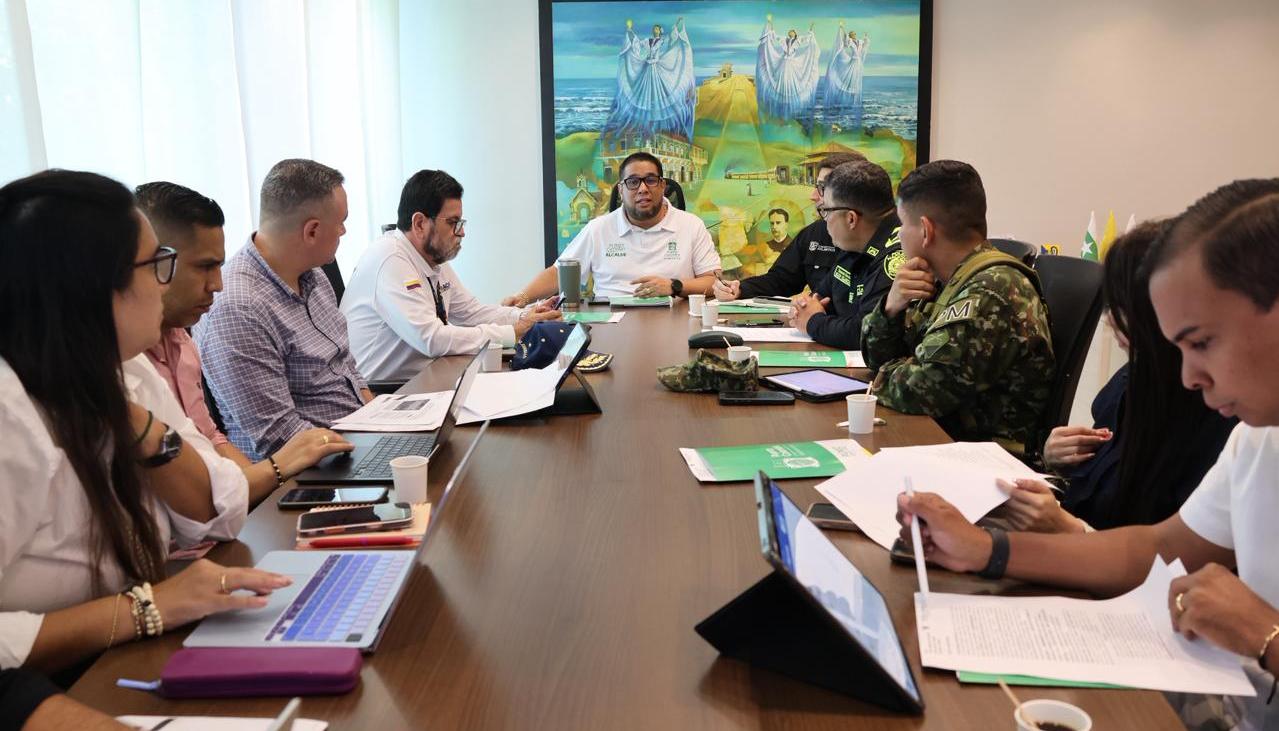 Consejo de seguridad realizado en la Alcaldía de Puerto Colombia. 