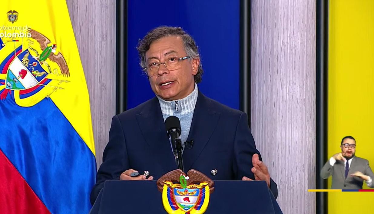 Gustavo Petro en su alocución presidencial de esta noche