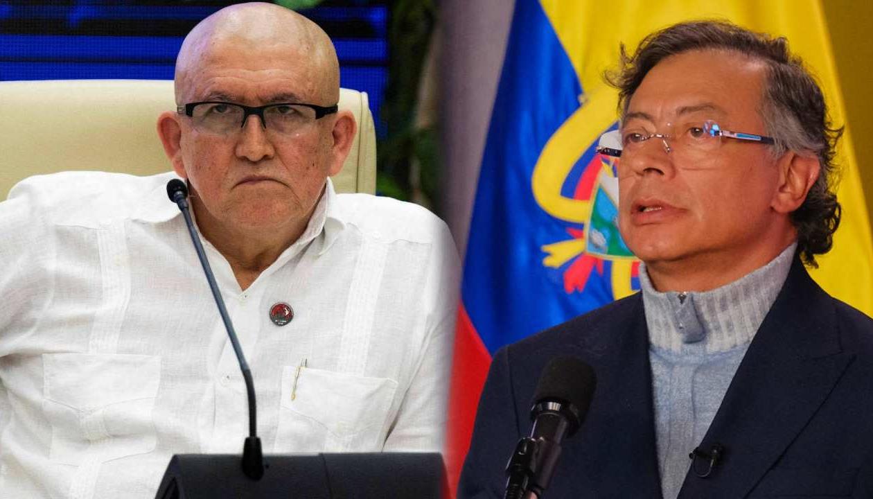 Antonio García, líder del ELN, y el Presidente Gustavo Petro.