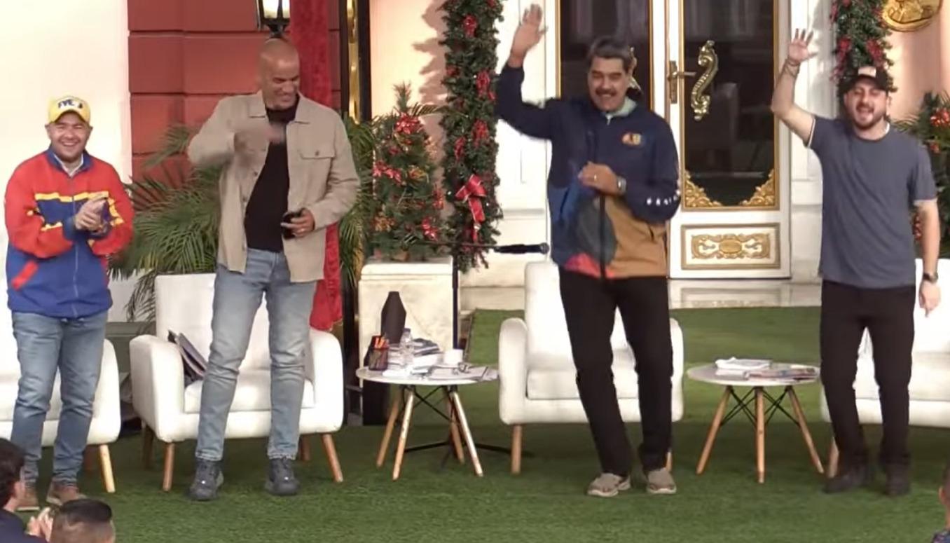 Uno de los momentos del baile de Nicolás Maduro.
