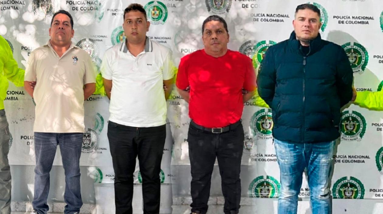Los capturados son Gustavo Adolfo Gallego Bedoya, Mario Fernando Henríquez Gómez, Isaac Gabriel Barrios Pana, y Reinaldo Rafael Castellar Carmona.