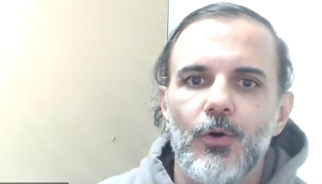  Álvaro Felipe Rivera Ramírez durante la audiencia virtual de legalización de captura de este lunes. 