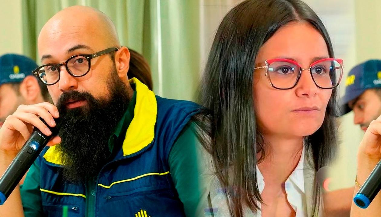 Carlos Carrillo y Angie Rodríguez, directores de la Ungrd y el Dapre, respectivamente. 