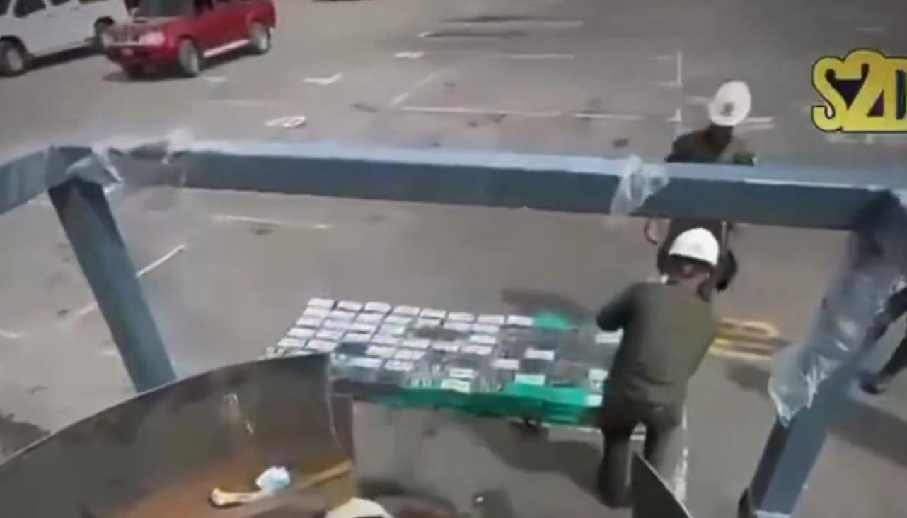 La droga incautada en el puerto de Cartagena. 