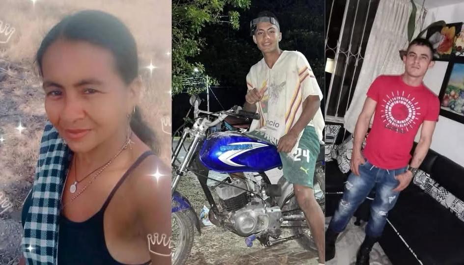 Marta Zúñiga, Andrés Felipe Acosta Zúñiga y Jhon Jairo Acosta.