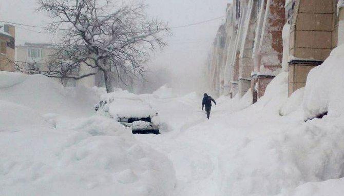 Kamchatka inundada en nieve.