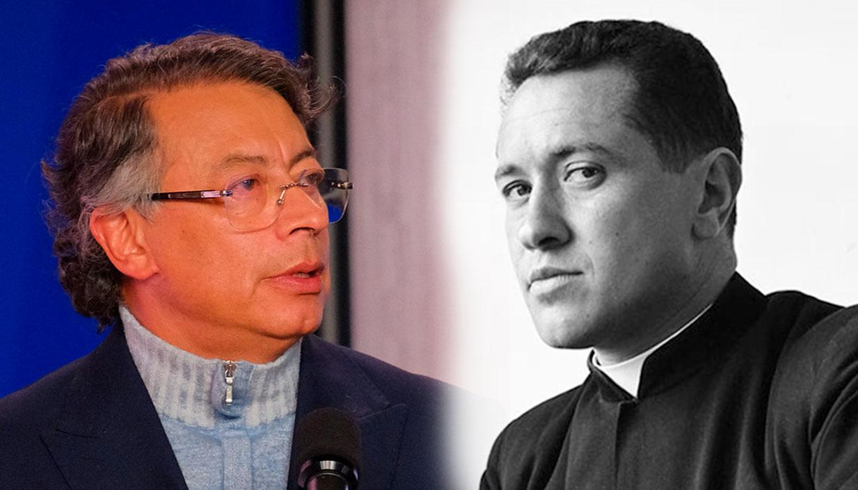 Gustavo Petro y el sacerdote Camilo Torres