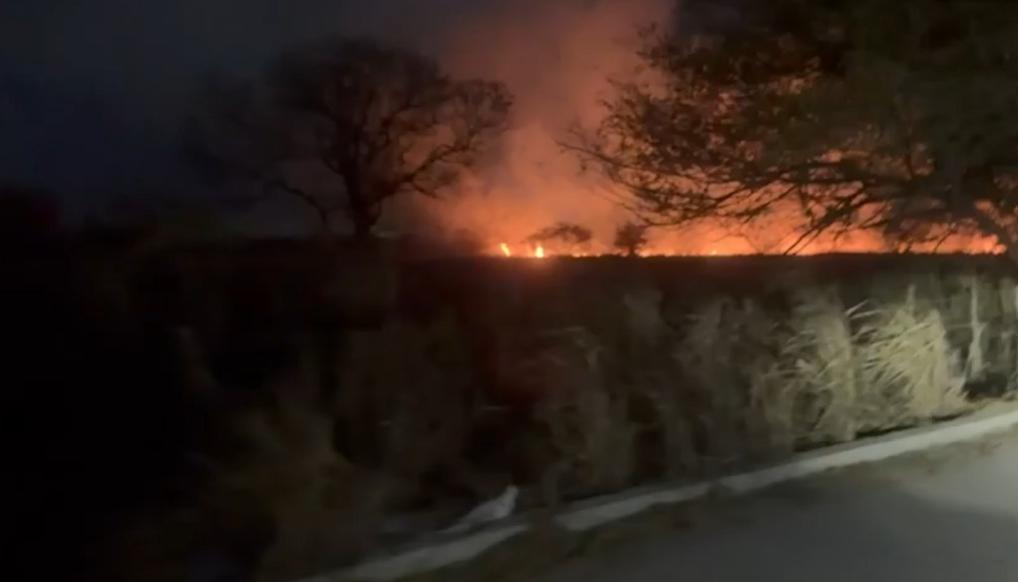 Incendio en propiedad de la familia Barraza Arraut.