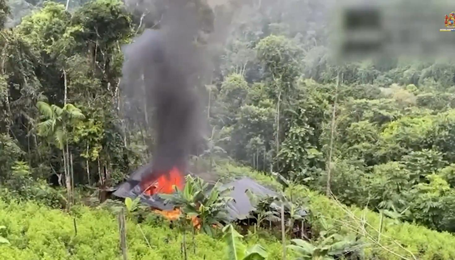 Uno de los laboratorios destruidos.