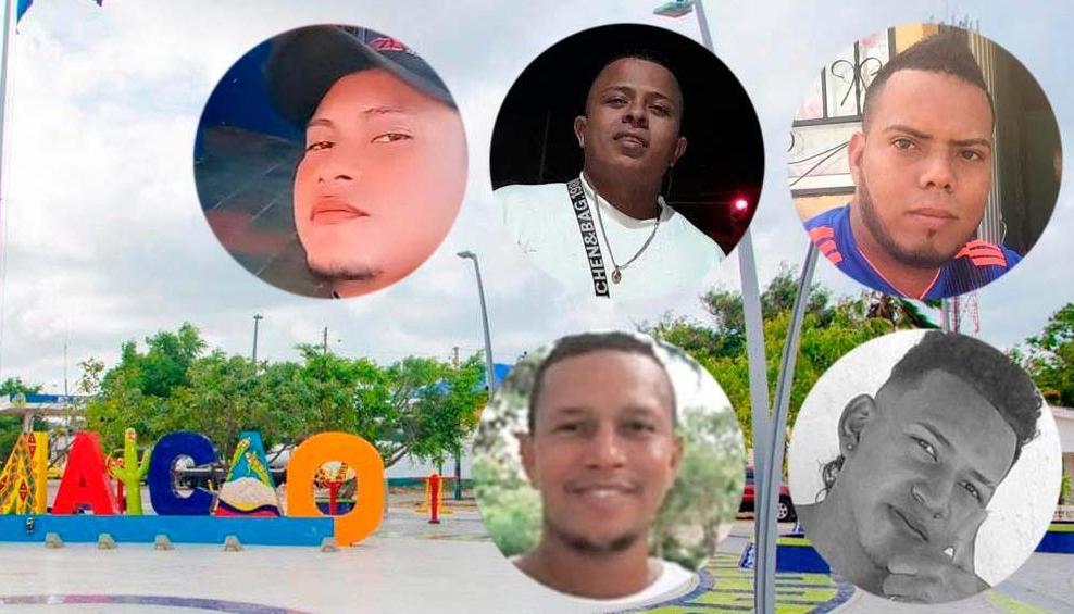 Las cinco personas asesinadas en Maicao. 
