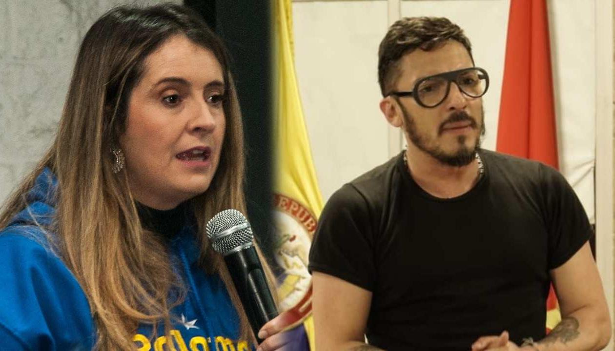 Paloma Valencia y el ministro de la Igualdad, Juan Carlos Florián.