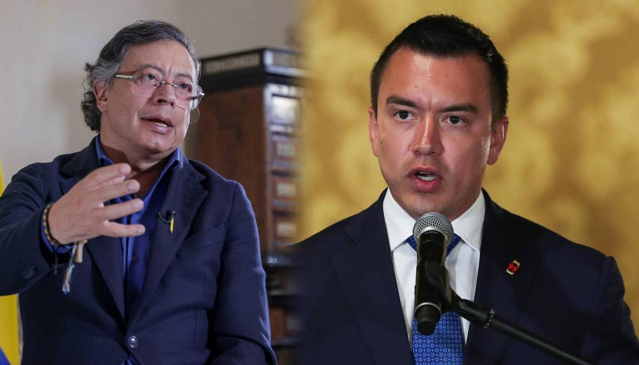 El Presidente Gustavo Petro y el mandatario ecuatoriano, Daniel Noboa.
