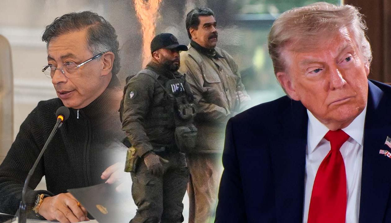 Gustavo Petro, Nicolás Maduro y Donald Trump.